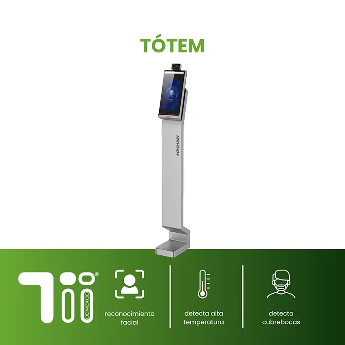 Tótem de reconocimiento facial + temperatura